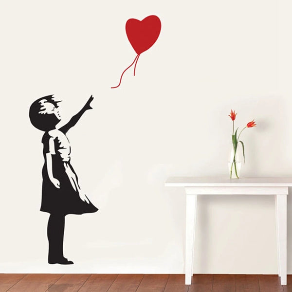 Gen-Z Balloon Girl Vinyl Wall Art Sticker - Chic Wall Decal