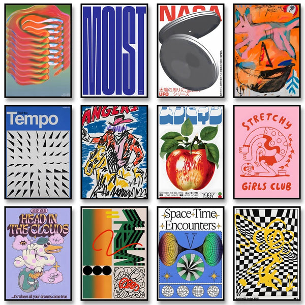 Gen-Z Vintage Abstract Mind Maze Canvas Print